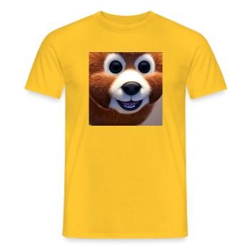 little bear with big eyes - kleiner Bär - Männer T-Shirt - Gelb - Vorne - AI Model Male 178 dark (178cm)