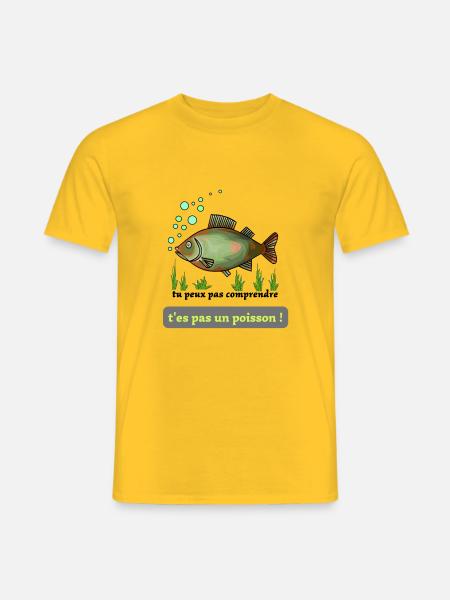 poisson vert : tu peux pas comprendre ! - T-shirt homme - jaune