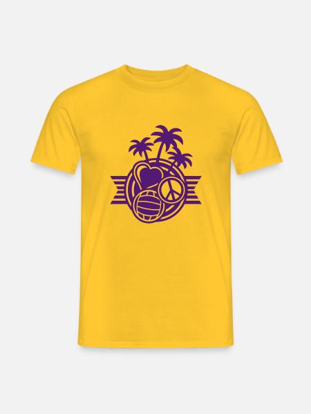 Love, Peace & Volleyball - Männer T-Shirt - Gelb