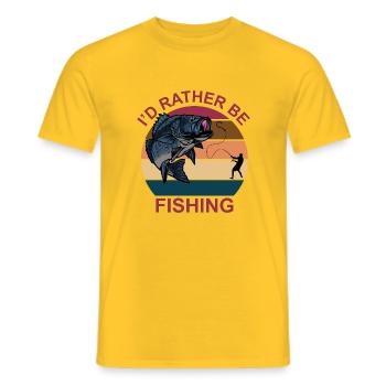 Angler Spruch Fischen Fischer Geschenksidee - Männer T-Shirt - Gelb - Vorne - AI Model Male 178 dark (178cm)