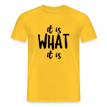 C’est ce que c’est - T-shirt homme - jaune - Devant - AI Model Male 178 dark (178cm)