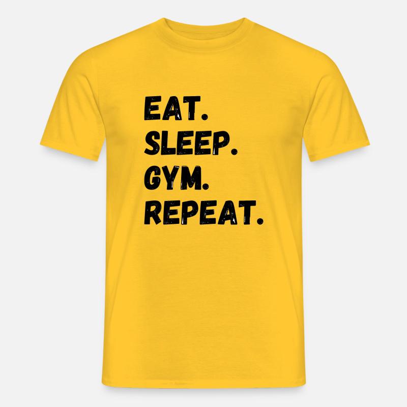 Eat Sleep Gym Repeat - Männer T-Shirt - Gelb