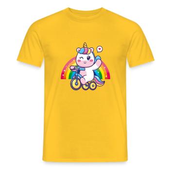 Baby Unicorn Rainbow cute cute - Men's T-Shirt - yellow - Front - AI Model Male 178 dark (178cm)