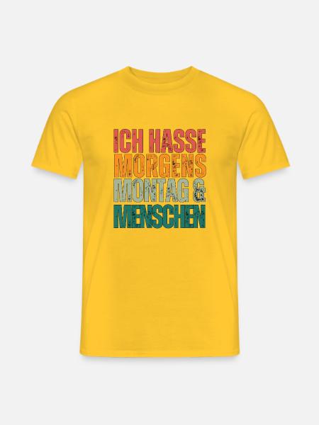 Montag und Morgens - Männer T-Shirt - Gelb