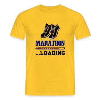 marathon loading - Männer T-Shirt - Gelb - Vorne - AI Model Male 178 dark (178cm)