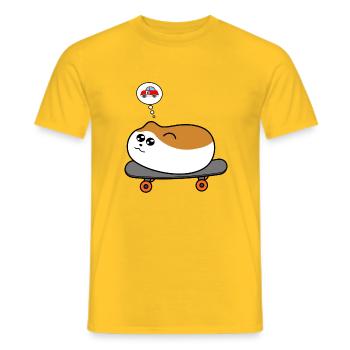 Hamster auf Skateboard - Männer T-Shirt - Gelb - Vorne - AI Model Male 178 dark (178cm)
