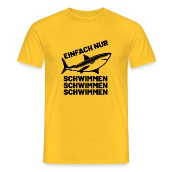 Einfach nur schwimmen Hai - Männer T-Shirt - Gelb - Vorne - AI Model Male 178 dark (178cm)