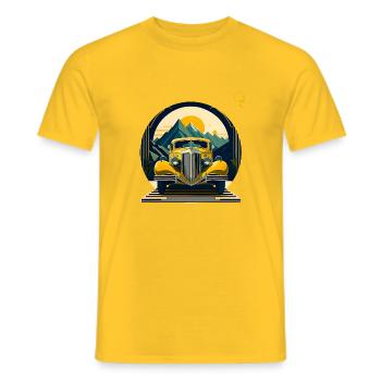 UNE AUTRE ÉPOQUE - T-shirt homme - jaune - Devant - AI Model Male 178 dark (178cm)