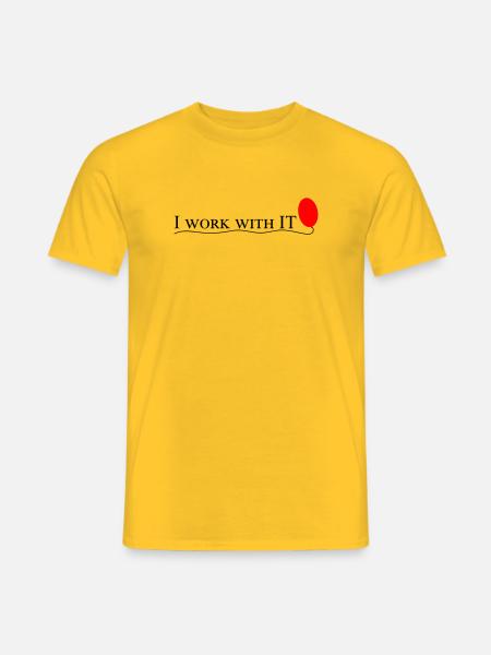 I work with IT - Men's T-Shirt - yellow