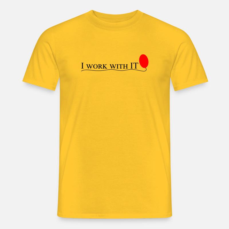 I work with IT - Men’s T-shirt - yellow