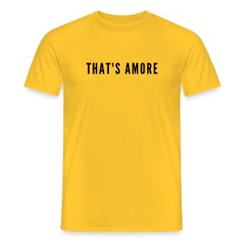 That’s Amore Typography – Romantic Italian Phrase - Men's T-Shirt - yellow - Front - AI Model Male 178 dark (178cm)