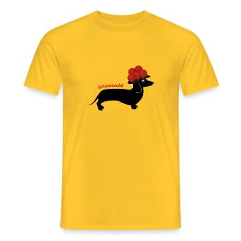 Schwarzwaldi - Bollenhut-Hund aus dem Schwarzwald - Männer T-Shirt - Gelb - Vorne - AI Model Male 178 dark (178cm)