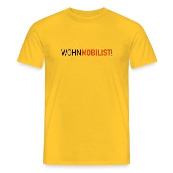 WohnMobilist! - Männer T-Shirt - Gelb - Vorne - AI Model Male 178 dark (178cm)