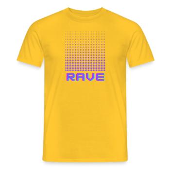 RAVE - Männer T-Shirt - Gelb - Vorne - AI Model Male 178 dark (178cm)