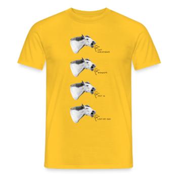 Last Christmas four horses - Men's T-Shirt - yellow - Front - AI Model Male 178 dark (178cm)