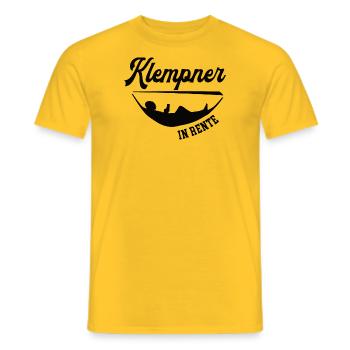 Klempner in Rente Rentner Ruhestand Klempnerei - Männer T-Shirt - Gelb - Vorne - AI Model Male 178 dark (178cm)