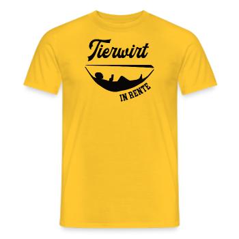 TIerwirt in Rente Rentenbeginn Tierzucht Chef - Männer T-Shirt - Gelb - Vorne - AI Model Male 178 dark (178cm)