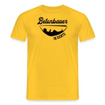 Betonbauer in Rente Rentenbeginn Betonbau Chef - Männer T-Shirt - Gelb - Vorne - AI Model Male 178 dark (178cm)