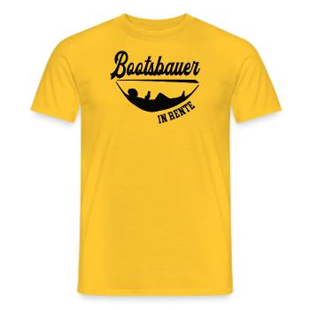 Bootsbauer in Rente Rentenbeginn Schiffsbauer Chef - Männer T-Shirt - Gelb - Vorne - AI Model Male 178 dark (178cm)