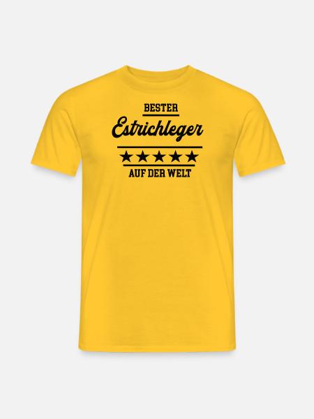 Bester Estrichleger Weltbester Handwerker - Männer T-Shirt - Gelb