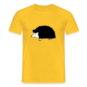 hand drawn hedgehog - Men's T-Shirt - yellow - Front - AI Model Male 178 dark (178cm)