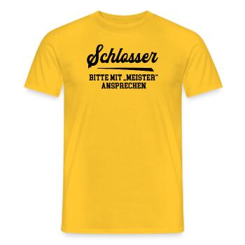 Schlosser Meister Prüfung Bestanden Meisterbrief - Männer T-Shirt - Gelb - Vorne - AI Model Male 178 dark (178cm)