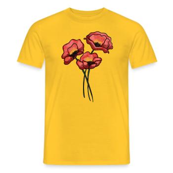 Mohnblumen - Männer T-Shirt - Gelb - Vorne - AI Model Male 178 dark (178cm)