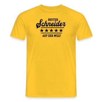 Bester Schneider Schneiderei Handwerk Meister - Männer T-Shirt - Gelb - Vorne - AI Model Male 178 dark (178cm)