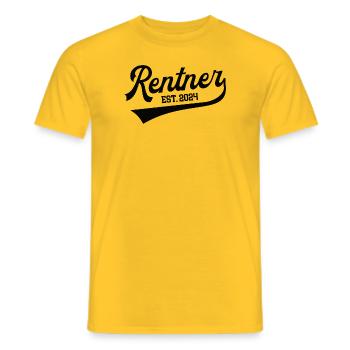 Rentner 2024 Rentenbeginn Rente in 24 Ruhestand - Männer T-Shirt - Gelb - Vorne - AI Model Male 178 dark (178cm)