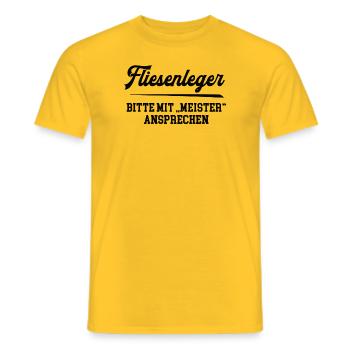 Fliesenleger Meister Prüfung Bestanden Ausbildung - Männer T-Shirt - Gelb - Vorne - AI Model Male 178 dark (178cm)
