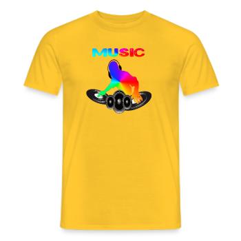 Music DJ - Männer T-Shirt - Gelb - Vorne - AI Model Male 178 dark (178cm)