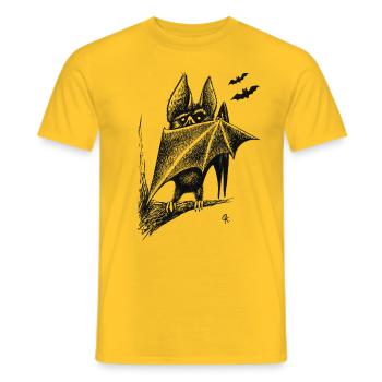 Fledermaus Bat Halloween - Männer T-Shirt - Gelb - Vorne - AI Model Male 178 dark (178cm)
