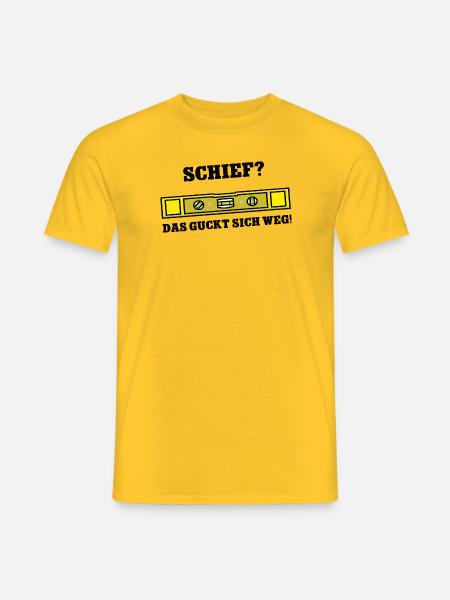Schief Das Guckt Sich Weg Handwerker Wasserwaage - Männer T-Shirt - Gelb