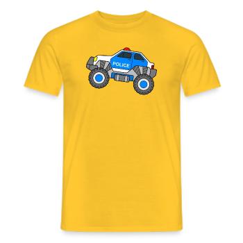 Police Monster Truck Voiture de police - T-shirt homme - jaune - Devant - AI Model Male 178 dark (178cm)