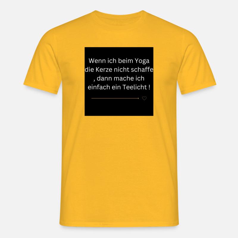 Kerze oder Teelicht beim Yoga! ;) - Männer T-Shirt - Gelb