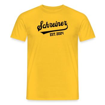 Schreiner 2024 Beruf Schreinerei Lehre Meister - Männer T-Shirt - Gelb - Vorne - AI Model Male 178 dark (178cm)