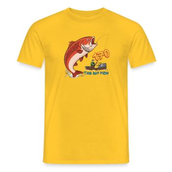 Big Fish - Männer T-Shirt - Gelb - Vorne - AI Model Male 178 dark (178cm)