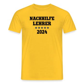 Nachhilfelehrer 2024 Lehrer Schule Nachhilfe - Männer T-Shirt - Gelb - Vorne - AI Model Male 178 dark (178cm)