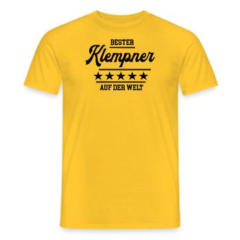 Bester Klempner der Welt weltbester Meister Chef - Männer T-Shirt - Gelb - Vorne - AI Model Male 178 dark (178cm)