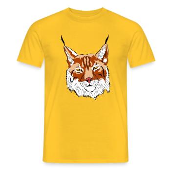 lynx - Men's T-Shirt - yellow - Front - AI Model Male 178 dark (178cm)