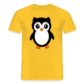 owl black bird bird animals gift - Men's T-Shirt - yellow - Front - AI Model Male 178 dark (178cm)
