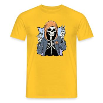 Skeleton with Hoodie - Männer T-Shirt - Gelb - Vorne - AI Model Male 178 dark (178cm)