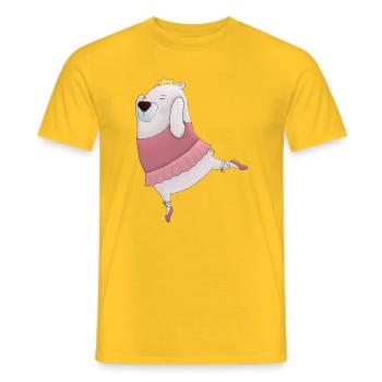 Tanzbär – Niedliches Ballett-Design 🐻💃👑 - Männer T-Shirt - Gelb - Vorne - AI Model Male 178 dark (178cm)