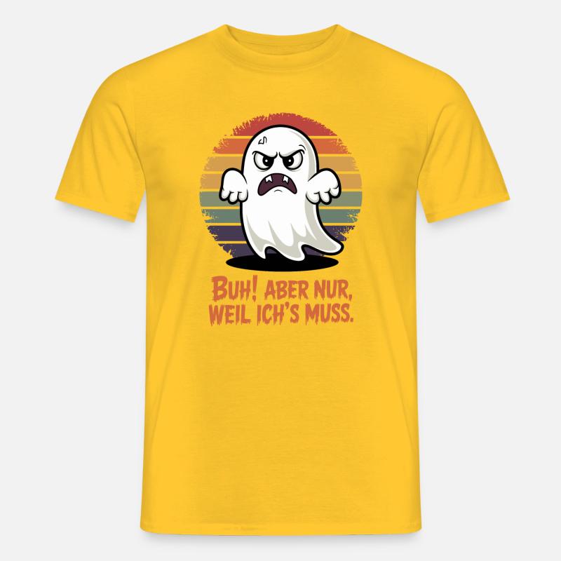 Zorniger Geist im Retro Regenbogen - Männer T-Shirt - Gelb