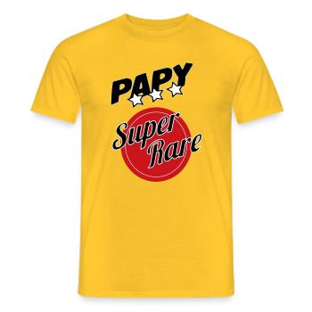 Papy super rare - T-shirt homme - jaune - Devant - AI Model Male 178 dark (178cm)