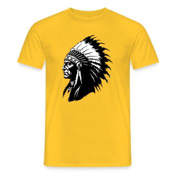 Indian Chief - Men's T-Shirt - yellow - Front - AI Model Male 178 dark (178cm)