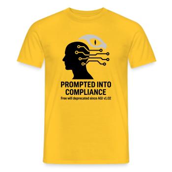 Remember the Basilisk - Men's T-Shirt - yellow - Front - AI Model Male 178 dark (178cm)