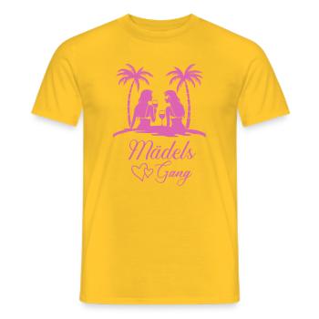 filles gang plage illustration - T-shirt homme - jaune - Devant - AI Model Male 178 dark (178cm)