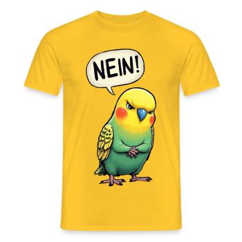 Wellensittich Vogel NEIN Liebhaber Wellensittiche - Männer T-Shirt - Gelb - Vorne - AI Model Male 178 dark (178cm)