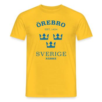 Örebro Sverige Sweden - Men's T-Shirt - yellow - Front - AI Model Male 178 dark (178cm)